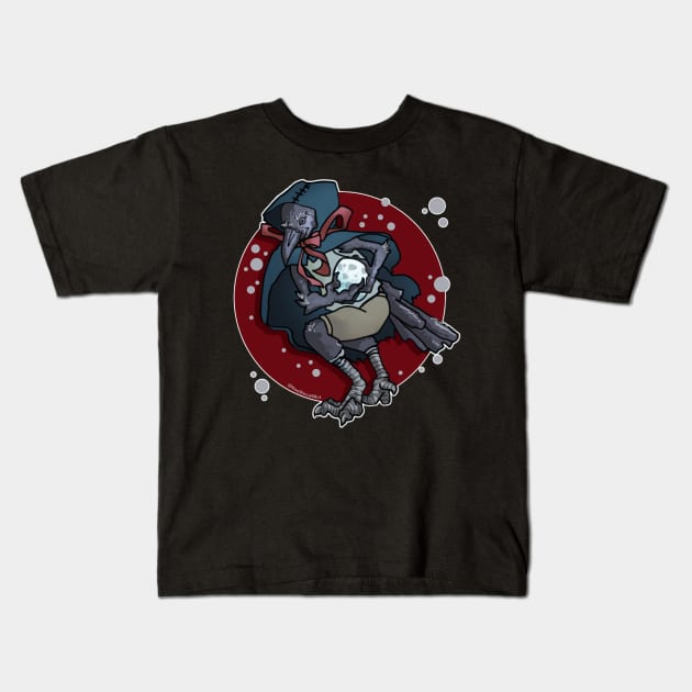 Little Crow Traveler Kids T-Shirt by NonDecafArt